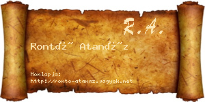 Rontó Atanáz névjegykártya